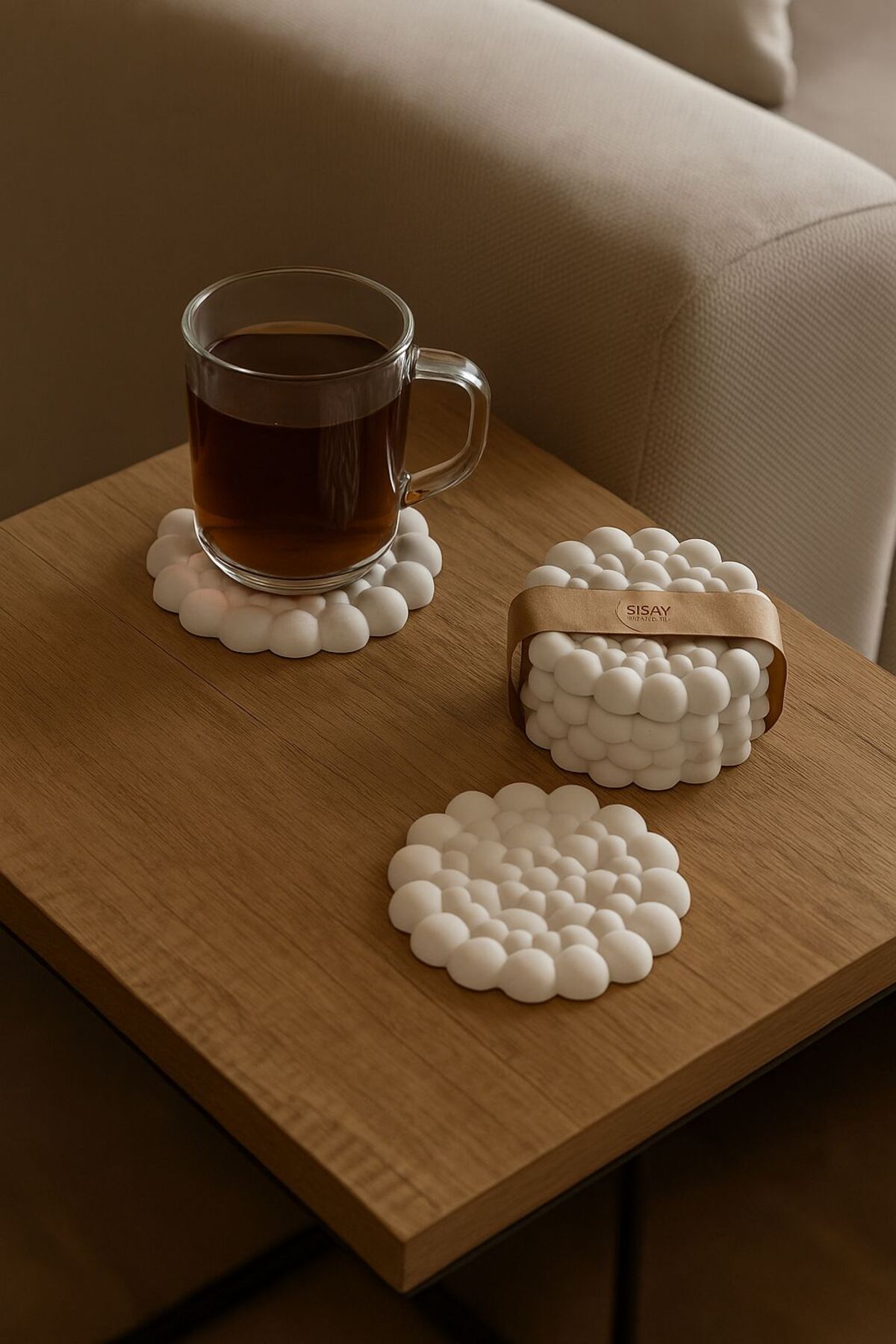 4lü Bubble Bardak Altlığı-Dekoratif Takım